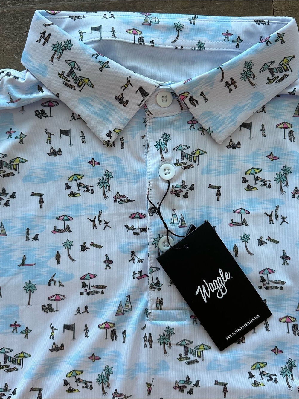 ⭐️NWT Waggle Men's Golf Polo - Beached It (Large) - Picture 2 of 5